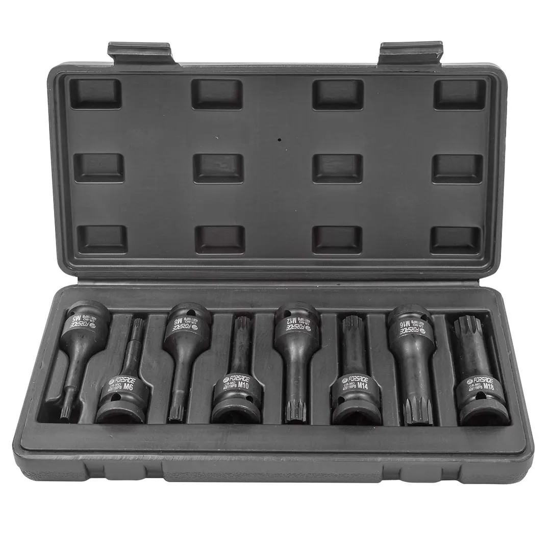 Набор головок-бит SPLINE ударных M5-M18 1/2'' 8 пр Forsage F-40811MPB