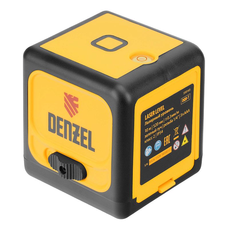 Лазерный уровень DQB-T, 30 м, зеленый луч, батарейки, штатив Denzel 350165