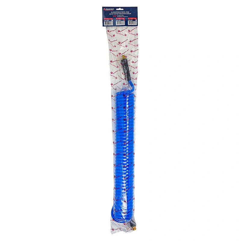 Шланг витой полиуретановый 8х12 мм, 10 м с резьбовыми наконечниками 1/4'' Forsage F-AHC-48E