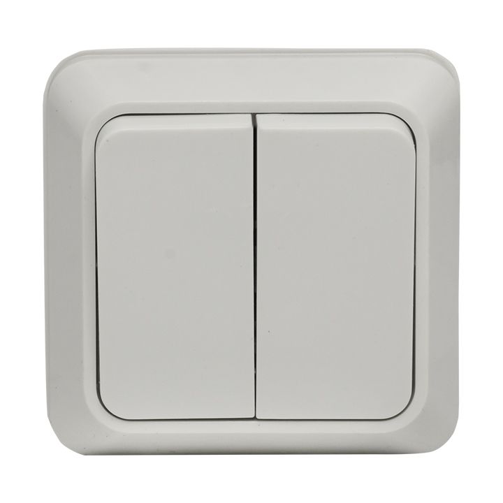 Рим Выключатель 2-клавишный 10А белый EKF ENV10-023-10