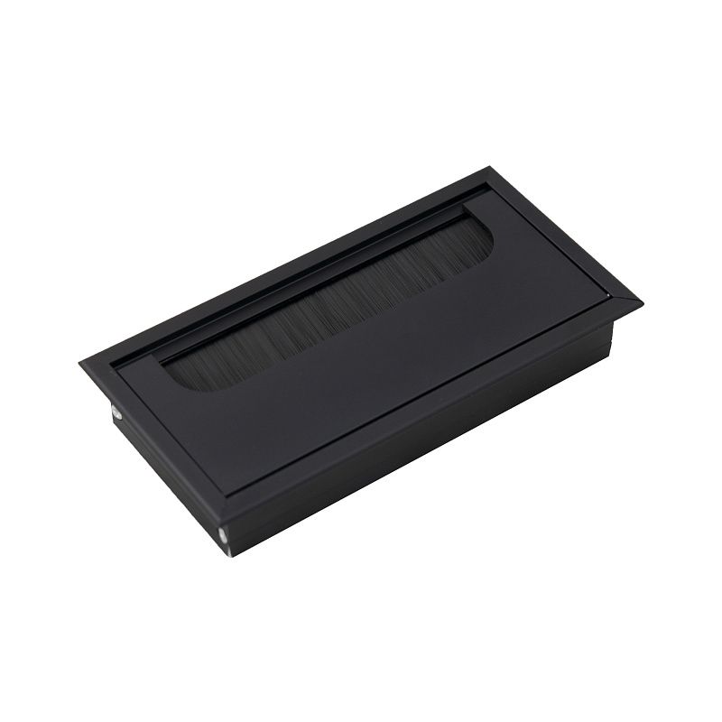 Пропуск кабельный металл 240х120мм брашированный черный AKS 123684