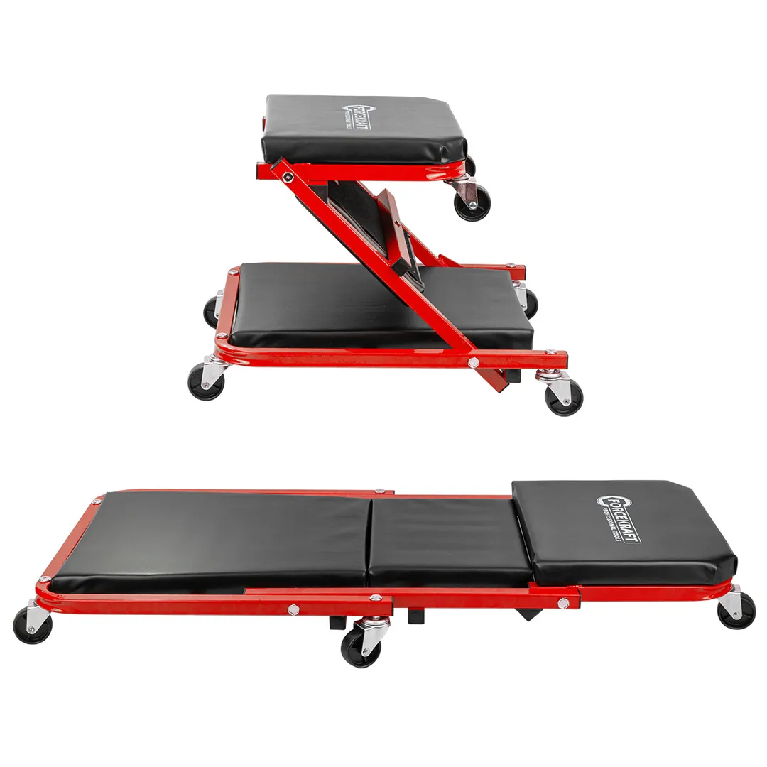 Лежак-трансформер подкатной на 6-ти колесах ForceKraft FK-11412