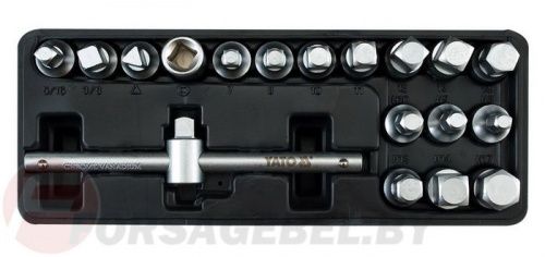 Набор торцевых головок для сливной пробки 3/8'' 18 пр. CrV Yato YT-0599