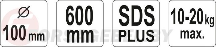 Миксер для строительных масс двойная спираль SDS+ 100х600 мм Yato YT-5501