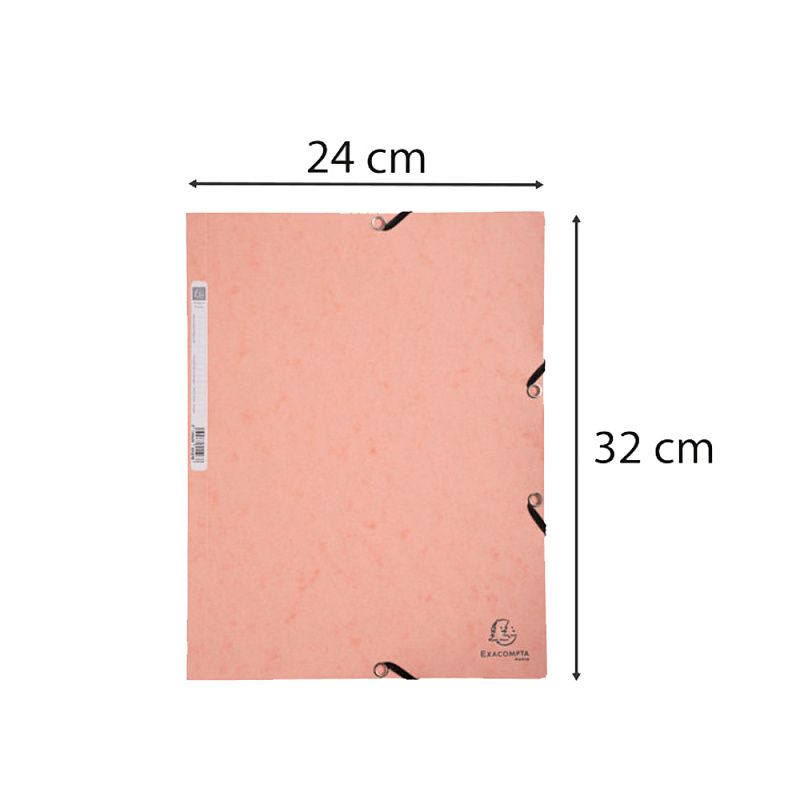 Папка на резинках "Aquarel", А4, 15 мм, картон, персиковый