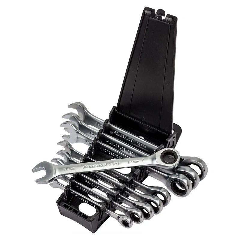 Набор трещоточных комбинированных ключей 9 пр. Forsage F-51092