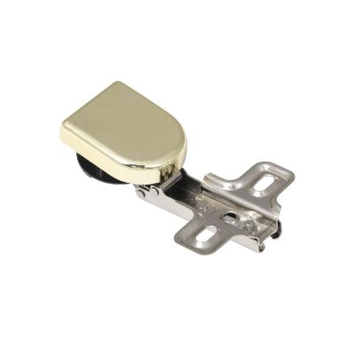 Петля д/стекла накладная с пружиной h0 slide-on (овальная заглушка золото) AKS 103286