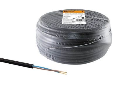Провод ПВС 2х0,75, бухта 100 м, черный TDM SQ0118-0291