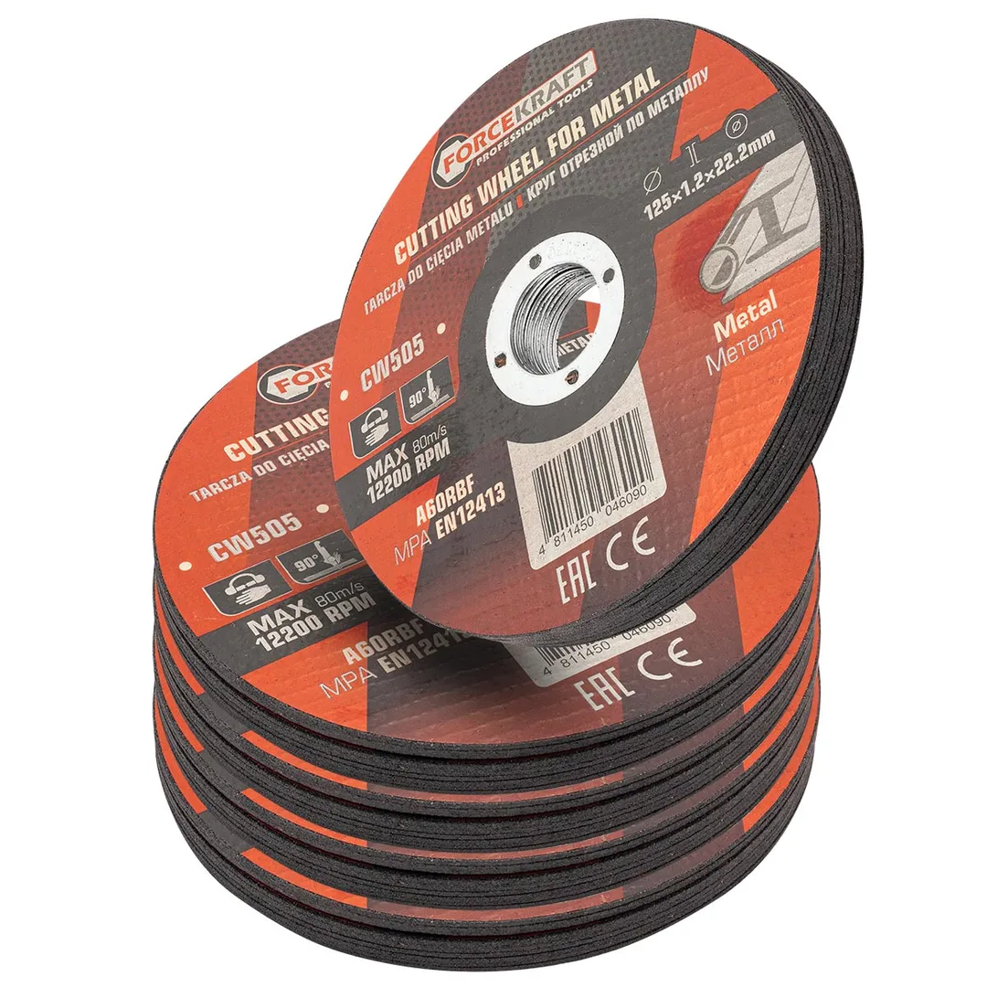 Круг отрезной по металлу 125x1.2x22.2 мм, 50 шт ForceKraft FK-CW505[к-т 50 шт.]