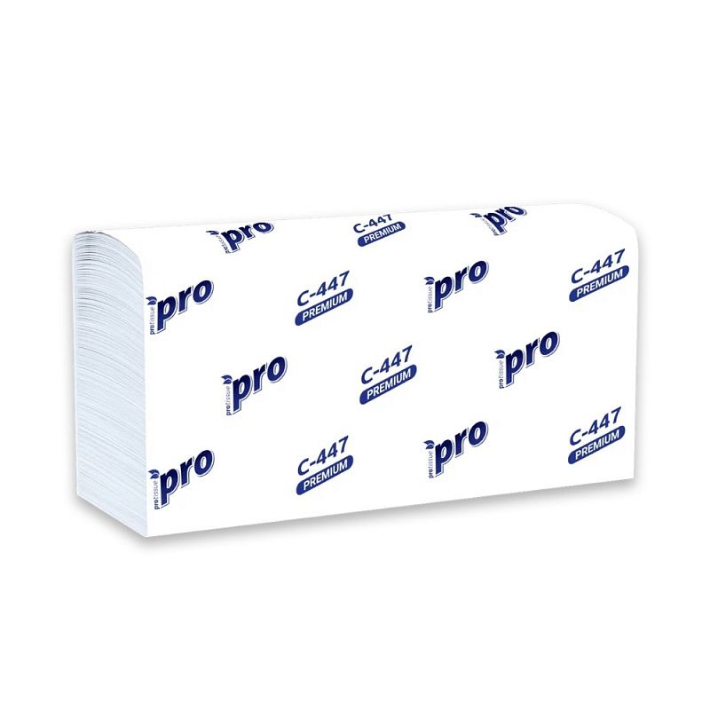 Полотенца бумажные  PROtissue W - сложение, 200 листов, 2 слоя, 100% целлюлоза