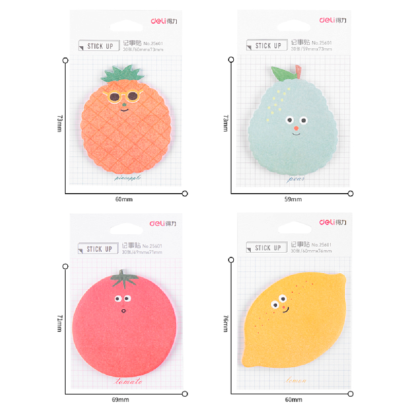 Бумага для заметок Deli "Stick up", 73x60 мм, 30 листов, ассорти