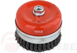 Щетка-крацовка с гайкой М14-125 мм-усил. YATO YT-47691