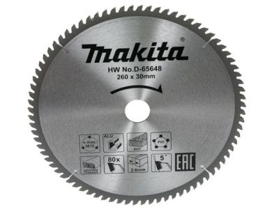 Диск пильный универсальный STANDART 260X30X2.6X80T Makita D-65648