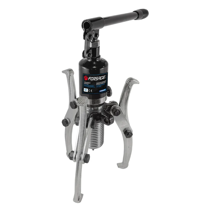 Съемник двух-трехлапый переставной гидравлический 5 т, Øзахвата 50-200 мм, глубина захвата 140 мм, ход штока 50 мм, в кейсе Forsage F-6590605H