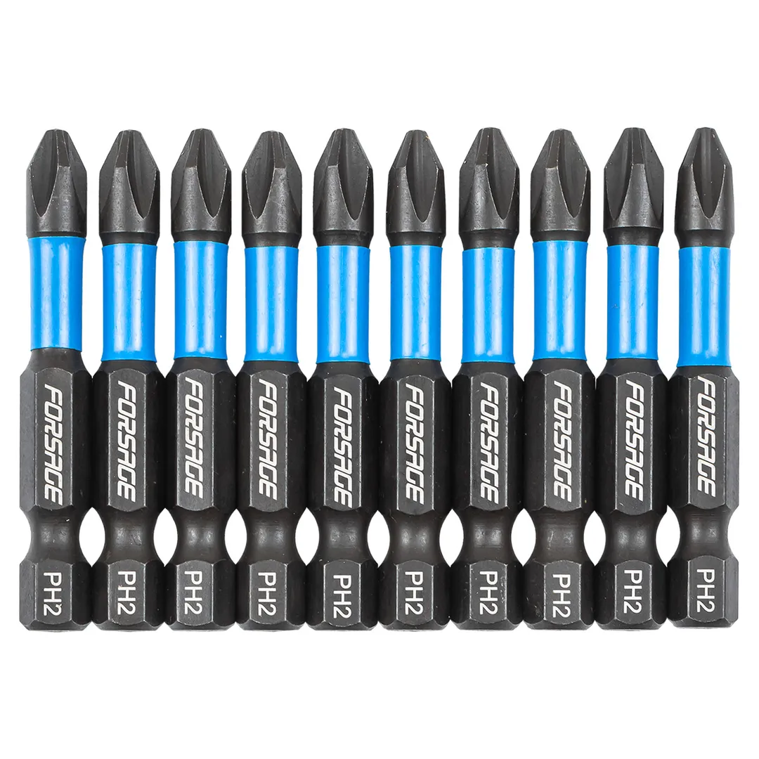 Набор торсионных бит PH2 1/4" 10 пр. 50 мм Forsage F-41639