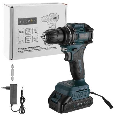 Дрель-шуруповерт аккумуляторная Greenpower 20 PRO 085-1313 ZITREK 085-1313