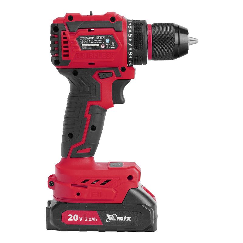 Дрель-шуруповерт аккумуляторная бесщет. CDS-BL-20, Li-Ion, 20 В MTX 26187
