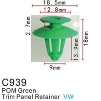 Клипса для крепления внутренней обшивки а/м европейских а/м пластиковая, 100 шт Forsage C0939(European car)