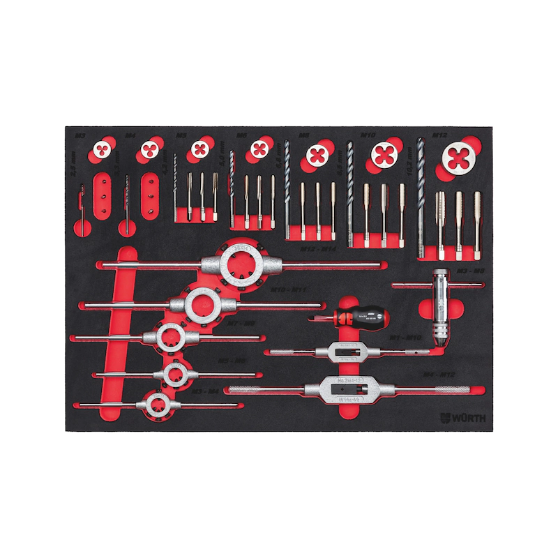 Набор метчиков и плашек (M3-M20)-67PCS WÜRTH 5964065201