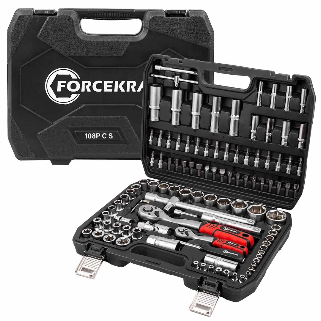 Набор инструментов 108 пр. 1/4''&1/2'' 6-гр. ForceKraft FK-41082