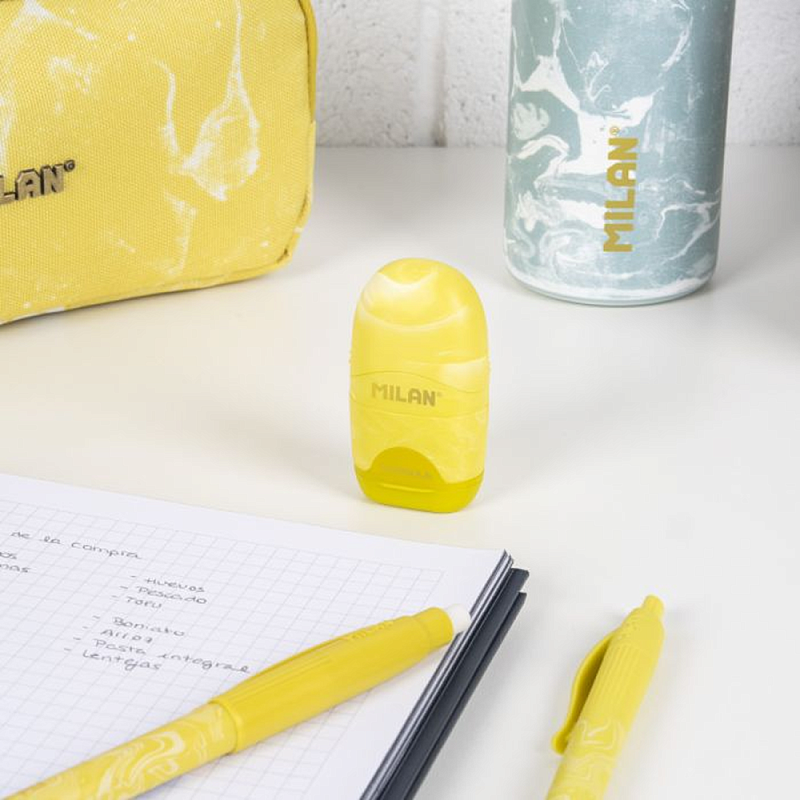 Точилка на 1 отверстие "Capsule Lava", с ластиком, ассорти