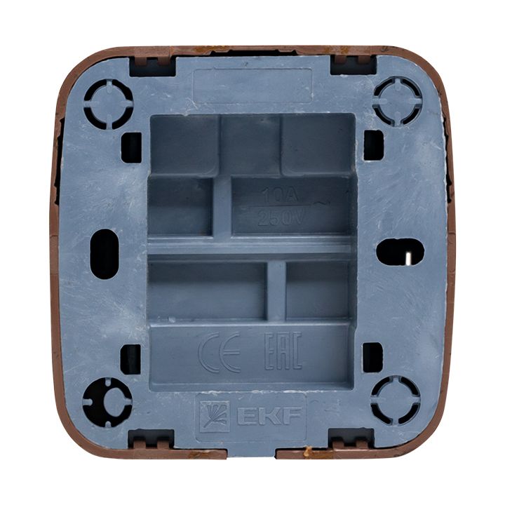 Выключатель 2-клавишный ОП Минск 10А с индикатором тёмное дерево EKF EGV10-123-40