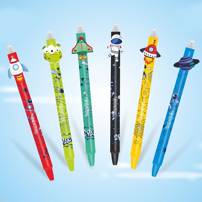 Ручка гелевая автоматическая "Space life пиши стирай", 0.5 мм, ассорти, стерж. синий