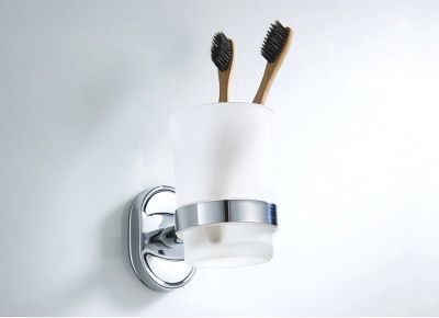 Стакан для зубной щетки, сталь + стекло, хром Ledeme L1906