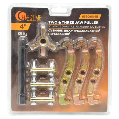 Съемник двух-трехзахватный переставной 4'' FORSTIME FT-6590604B