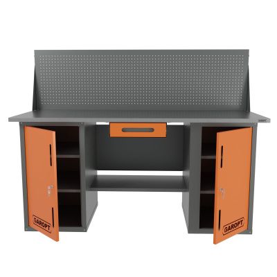 Верстак двухтумбовый с экраном и ящиком, серый 1800х700 мм Garopt Garopt GT1800DDY1PP.orange