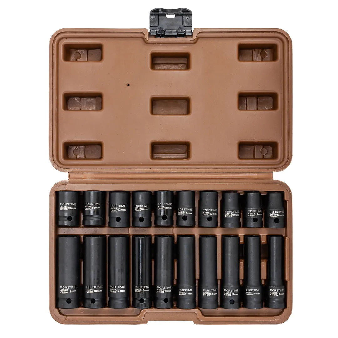 Набор головок 10-19 мм 20 пр., 1/2'' 6-гр. короткие 38 мм/глубокие 78 мм FORSTIME FT-4201-5K