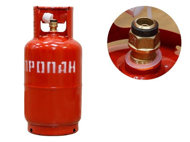 Баллон газовый бытовой 12л с КБ-2 (1-12-2-В), с клапаном НОВОГАЗ НЗ 236.00.00-01