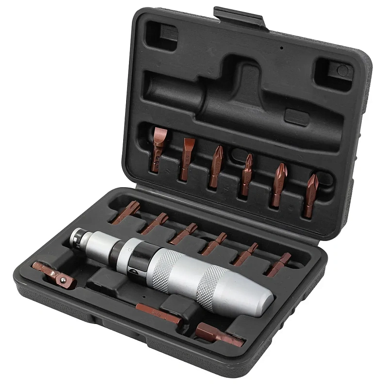 Отвертка ударная с набором бит и адаптерами 17 пр. 1/2'', Partner PA-5171