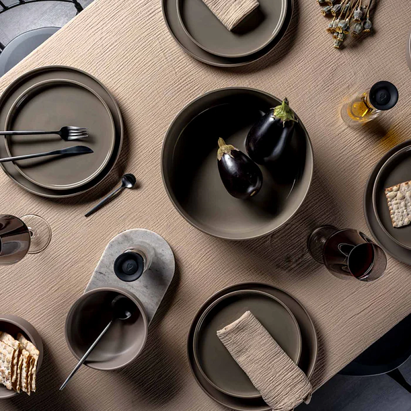 Тарелка керамическая "ROMA", 22 см, серо-коричневый