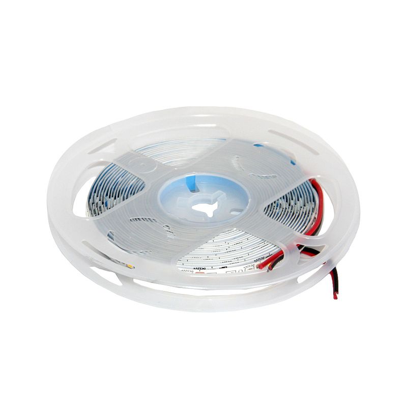 Лента светодиодная 4,8W/m, 24V, 8мм, 2835, 60 д/м, IP20, теплый белый, 3000K, CRI>80, 550 Lm, 5м, AKS 115303