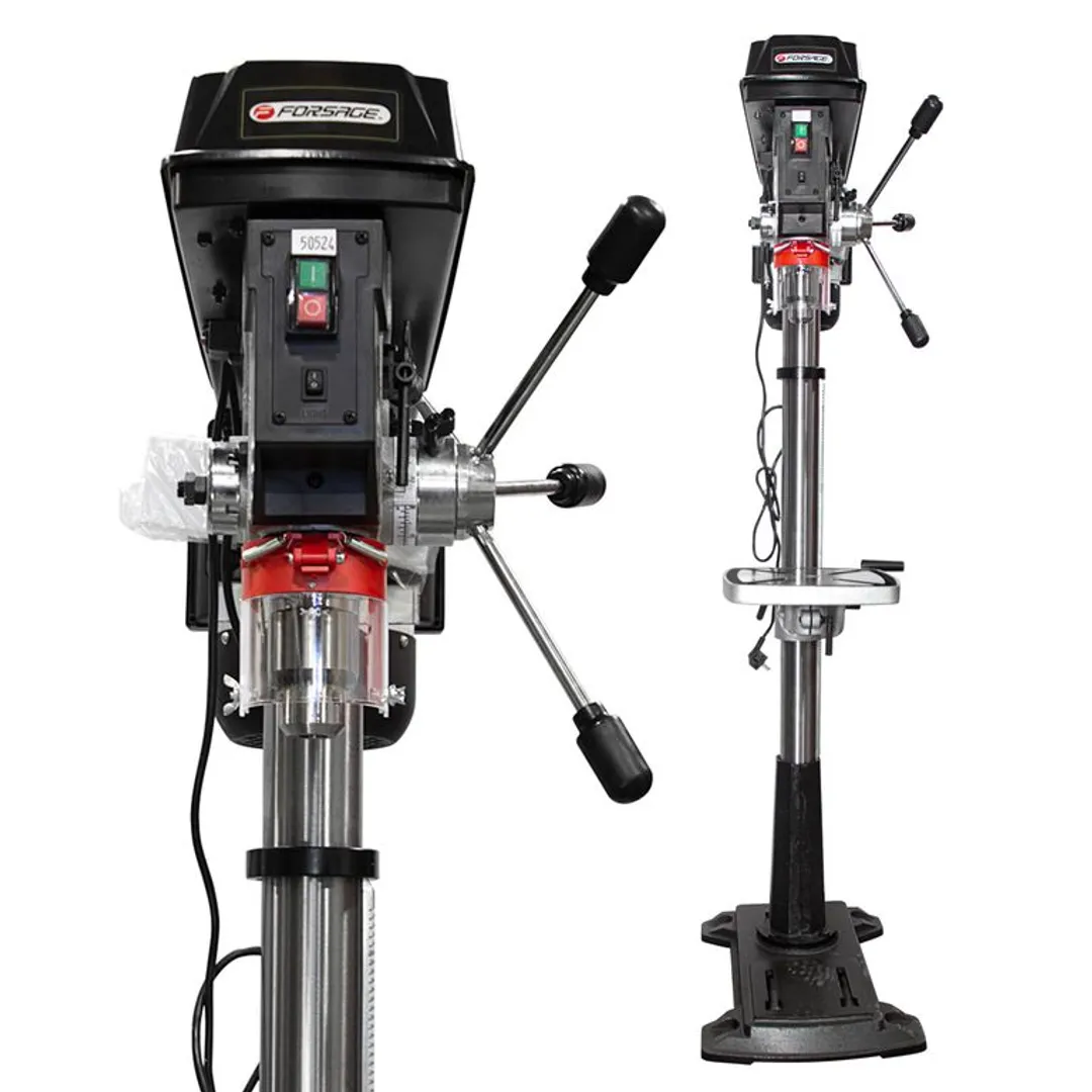 Станок сверлильный напольный 220В, 750Вт, 260-3000об/мин, диаметр сверла - 3-16 мм, 12 скоростей Forsage F-DP39020F