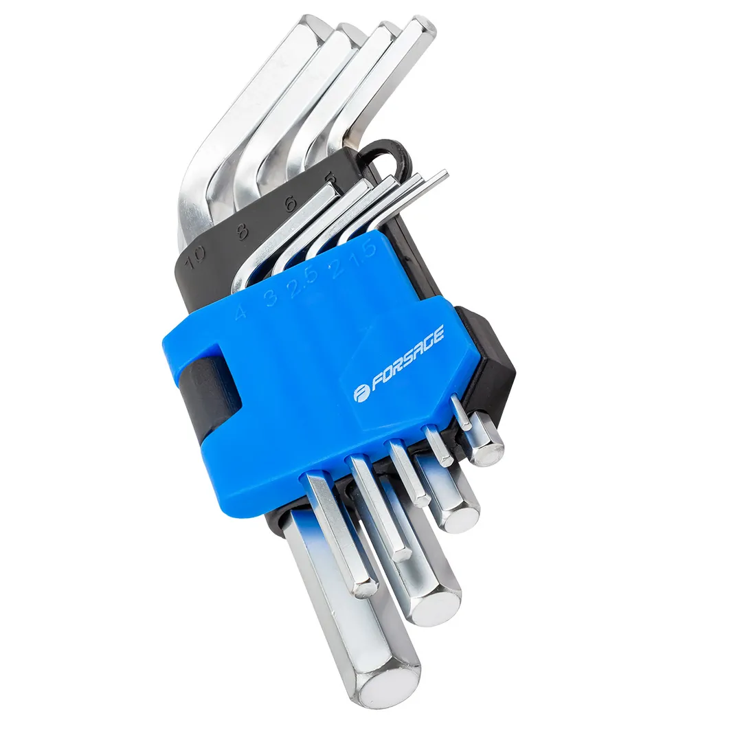 Набор ключей HEX (6-гр) Г-образных 10 пр., 1.27-10 мм Forsage F-5102