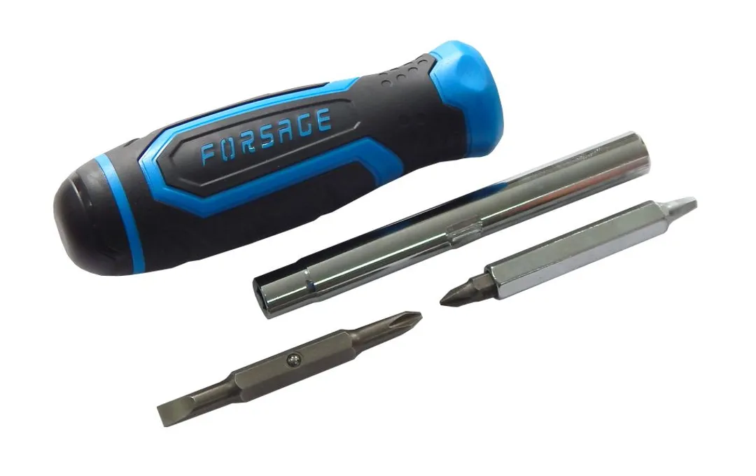 Отвертка-держатель 200 мм с наборм бит 7 пр. Forsage F-303863