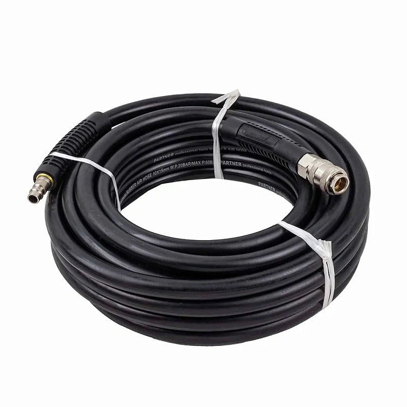 Шланг резиновый армированный 15х10 мм, 10 м, с быстроразъемными соединениями Partner PA-AHC-10/H