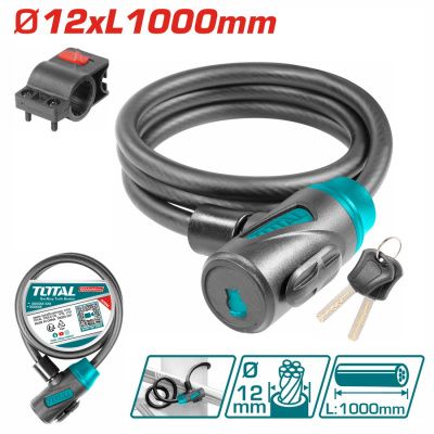 Замок велосипедный 12X1200 мм TOTAL TBK11210