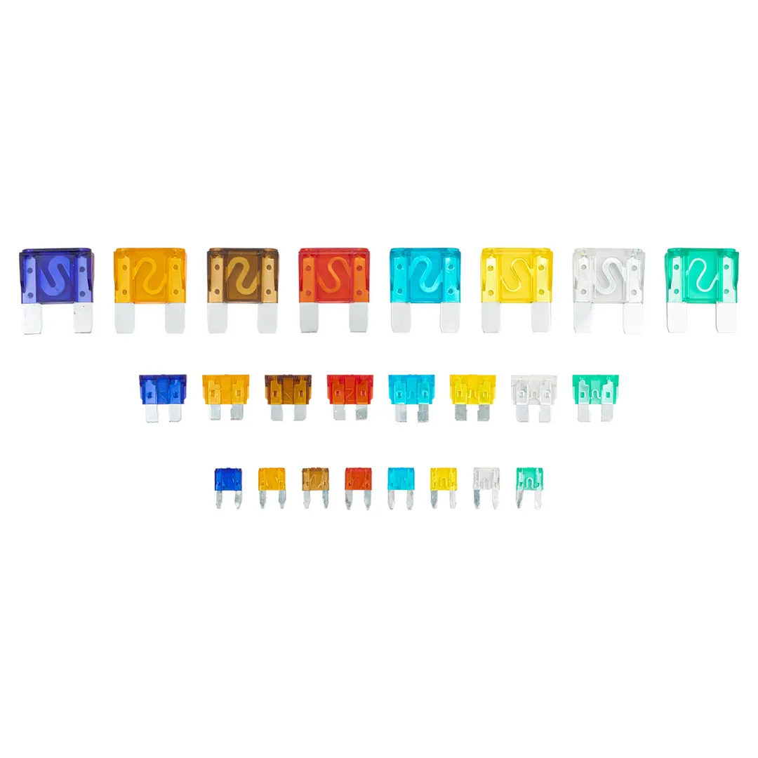 Набор автомобильных плавких флажковых предохранителей от 3А до 100А 88 пр RockForce RF-FS-100(83147)