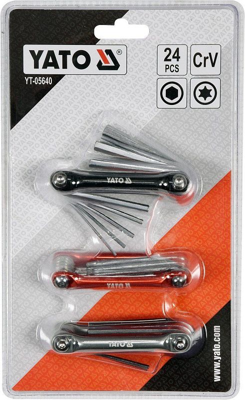 Набор ключей cкладных HEX и TORX 24 пр. Yato YT-05640