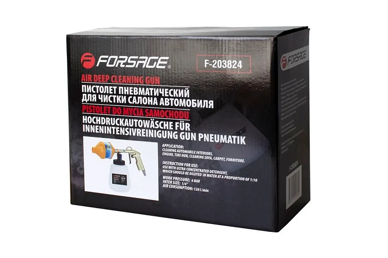 Пистолет пневматический ''Tornado'' для химчистки салона а/м 1 л,6bar, 120л/мин Forsage F-203824