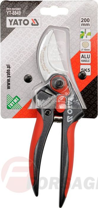 Секатор для живых веток d15 мм 200 мм Al Yato YT-8849
