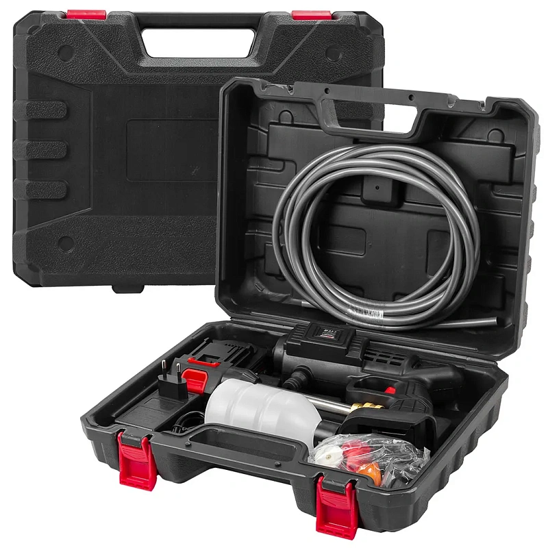 Мойка высокого давления аккумуляторная 21В,15 Бар,2.8 л/мин, батарея 1500 мАч ForceKraft FK-PG001