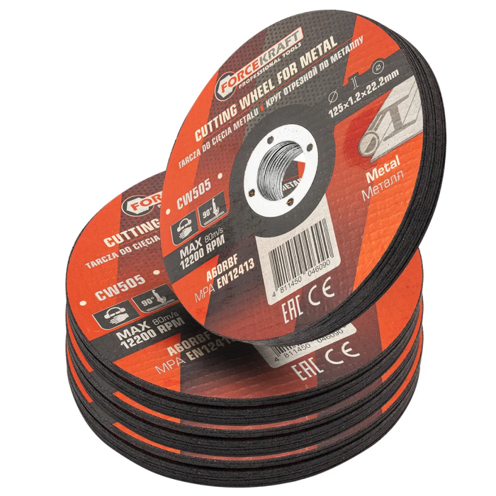 Круг отрезной по металлу 125x1.2x22.2 мм, 40 шт ForceKraft FK-CW505[к-т 40 шт.]