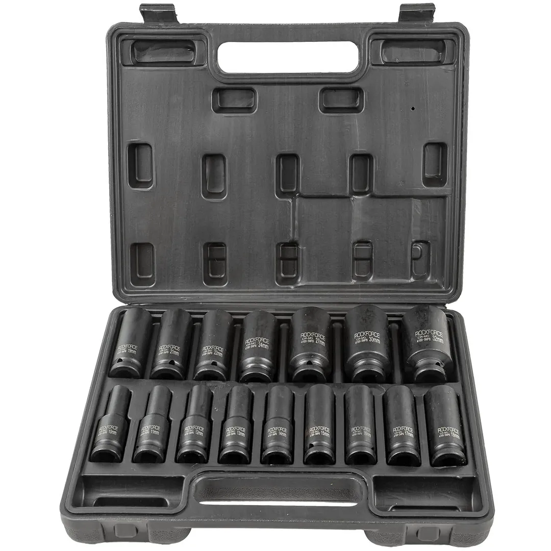 Набор глубоких ударных головок 10-32 мм 1/2'' 6-гр 16 пр RockForce RF-4169-5MPB