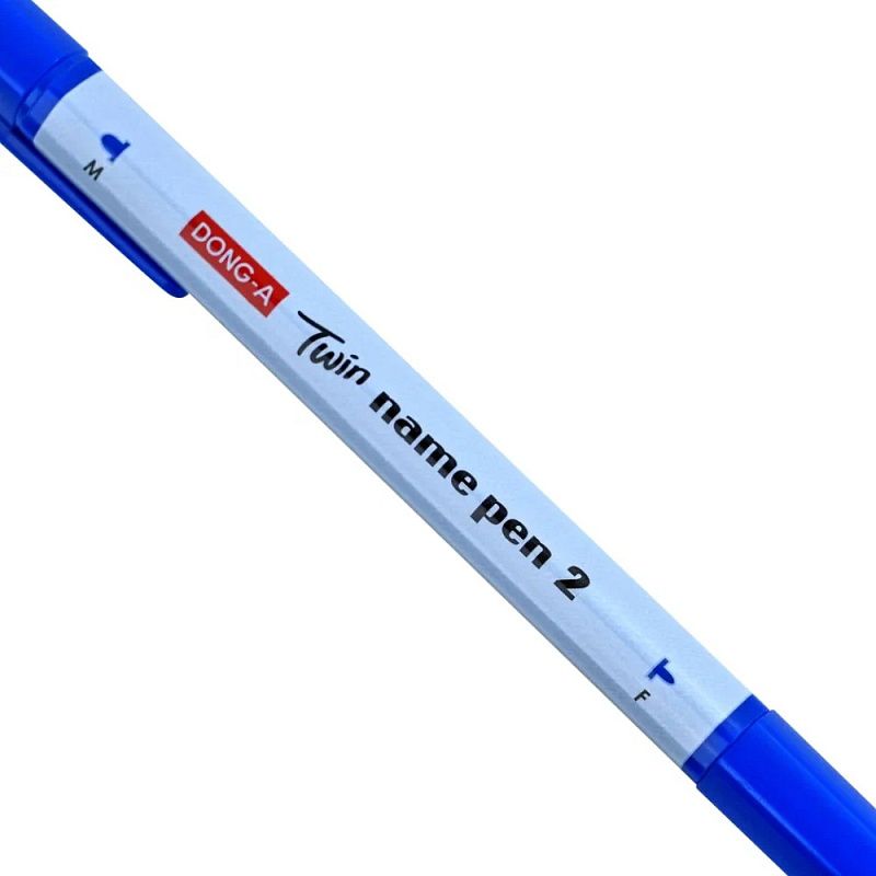 Маркер перманентный "Twin Name Pen", двусторонний, синий