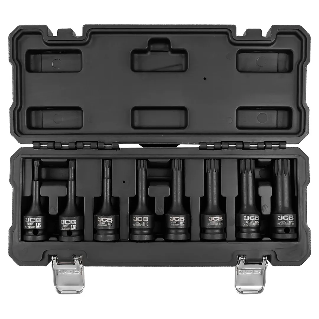 Набор головок-бит SPLINE ударных M5-M18 1/2'' 8 пр JCB JCB-40811MPB