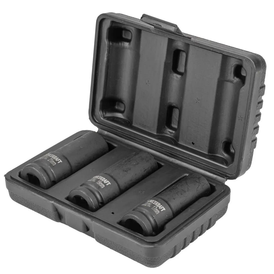 Набор головок ударных тонкостенных 3 пр., 1/2", 17, 19, 21 мм, 6-гр. ForceKraft FK-4032TH
